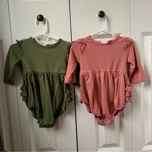 Ruffle Butts Knit Long Sleeve Flutter Bubble Romper